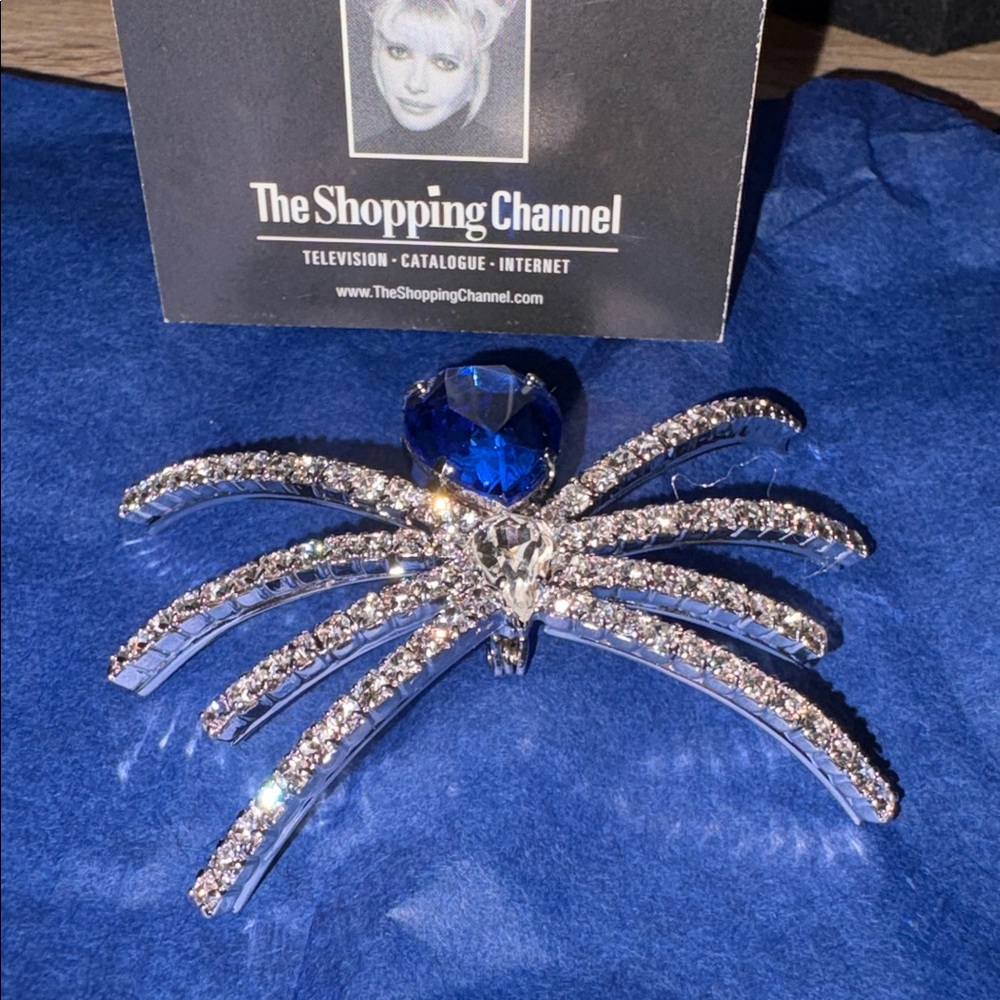 Ivana Trump vintage rhinestone, spider brooch with crystals